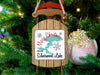 Sled-shaped ornament with "Merry Christmas from Silverwood Lake" text.