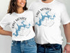 White t-shirts with "Lake Monroe Indiana" and a blue lake map design.