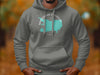 Grey hoodie with Manasquan Reservoir New Jersey map graphic on chest.
