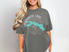 Gravel t-shirt with "Rainbow Lake Maine" text and compass graphic.