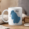 White mug with blue Ossipee Lake outline and "New Hampshire" text.