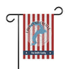 Garden flag with red and white stripes, Lake Pend Oreille map, and "The Smith Family."