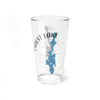 Clear glass with Priest Lake map and compass design, Idaho text.