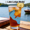 Glass of iced tea with a lemon slice and map of Sylvan Lake, South Dakota design.