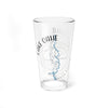 Glass with Lake Oahe map design and compass rose, "Lake Oahe South Dakota" text.