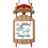 Sled ornament with "Merry Christmas from Chatuge Lake" text and snowflakes.