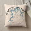 Pillow with Pomme de Terre Lake map and compass rose, Missouri