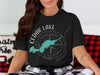 Black t-shirt with Cedar Lake, Ontario, and compass design.