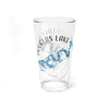 Clear glass pint glass with Douglas Lake map and compass graphic.