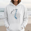 White hoodie with "Lake Tillery North