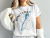 White t-shirt with Banks Lake Washington map and compass graphic