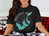Black t-shirt with Reelfoot Lake Tennessee map and compass graphic.