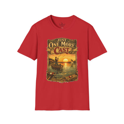 Just One More Cast Funny Fishing T-Shirt | Vintage Retro Design for Anglers and Fisherman