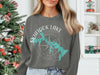 Gray sweatshirt featuring a map of Skiatook Lake, Oklahoma with compass rose design.