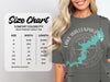 Comfort Colors 1717 heavyweight adult tee size chart and Lake Wallenpaupack graphic.