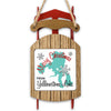 Ornament shaped like a red and wood sled with "Merry Christmas From Yellowstone Lake" text.