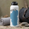 White water bottle with "TAHOE" text and blue lake outline graphic.