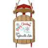 Red sled ornament with "Merry Christmas FROM Taylorsville Lake" text.
