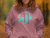 Pink hoodie with Lake Quinault Washington map and compass design.