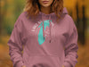 Hoodie with Lake Michigan map graphic and compass design.