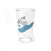 Clear glass with Lake Erie map and compass design.