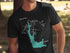Black t-shirt featuring a compass rose and Parker Canyon Lake, Arizona map graphic.