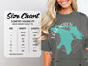Comfort Colors 1717 heavyweight t-shirt size chart in inches.