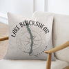 Lake Blackshear Georgia cushion with compass and map design.