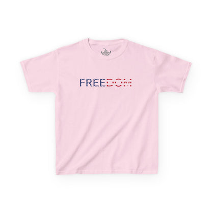 USA Youth 250th Anniversary FREEDOM Kids Shirt | Front and Back Design | Patriotic Fourth of July Bald Eagle American Flag