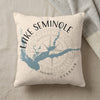 Pillow with Lake Seminole Georgia map and compass rose design.