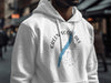 White hoodie with Greenwood Lake compass graphic and New Jersey text.