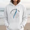 White hoodie with Canandaigua Lake map and compass graphic, text includes "NEW YORK".