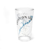 Clear glass pint glass with Raystown Lake, compass, and Pennsylvania design.