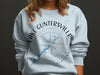 Light blue sweatshirt with "Lake Guntersville Alabama" and a compass rose map graphic.