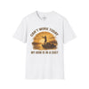 Can't Work Today My Arm Is In A Cast T-Shirt | Funny Fishing Shirt Sunset Design Gift for Anglers and Fisherman