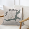 Pillow with Lake Jackson Georgia map and compass design.