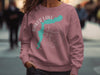 Rose sweatshirt with Baker Lake map and compass design.