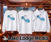 White long sleeve, short sleeve, and hoodie with Pearl Lake, Wisconsin graphic.