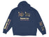 Navy blue hooded sweatshirt with "Broadway Lake South Carolina" text and nautical graphics.