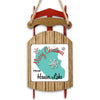 Wooden sled ornament with "Merry Christmas From Hauser Lake" and snowflakes.