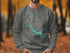 Grey sweatshirt with Lake Wateree South Carolina map and compass design.