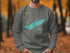 Grey sweatshirt with "Beautiful Lake Erie Ohio" map design.