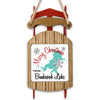 Red and wood Christmas sled ornament with "Merry Christmas From Benbrook Lake" text.