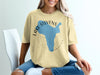 Light yellow t-shirt with blue Lake Stevens map graphic and compass.