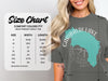 Comfort Colors 1717 heavyweight adult tee size chart with measurements for Garibaldi Lake design.