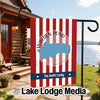 Garden flag with red and white stripes, Walden Pond map, and "The Smith Family".