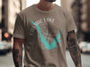 T-shirt with Castaic Lake map and compass design, California.