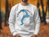 White sweatshirt with "Lake Pend Oreille Idaho" and map graphic.