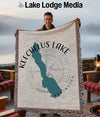 Keechelus Lake Washington map blanket with compass design.