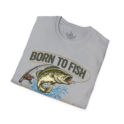 Born to Fish Forced to Work Shirt, Funny Fishing Tee, Fisherman Angler Funny Shirt, Father's Day, Grandpa, New Job Gift